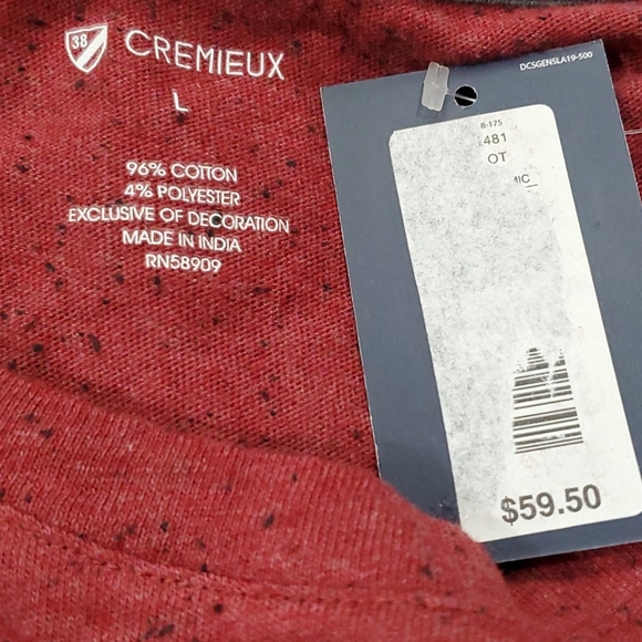Daniel Cremieux red speckled long sleeve pull on crew neck shirt size Large - Picture 8 of 8